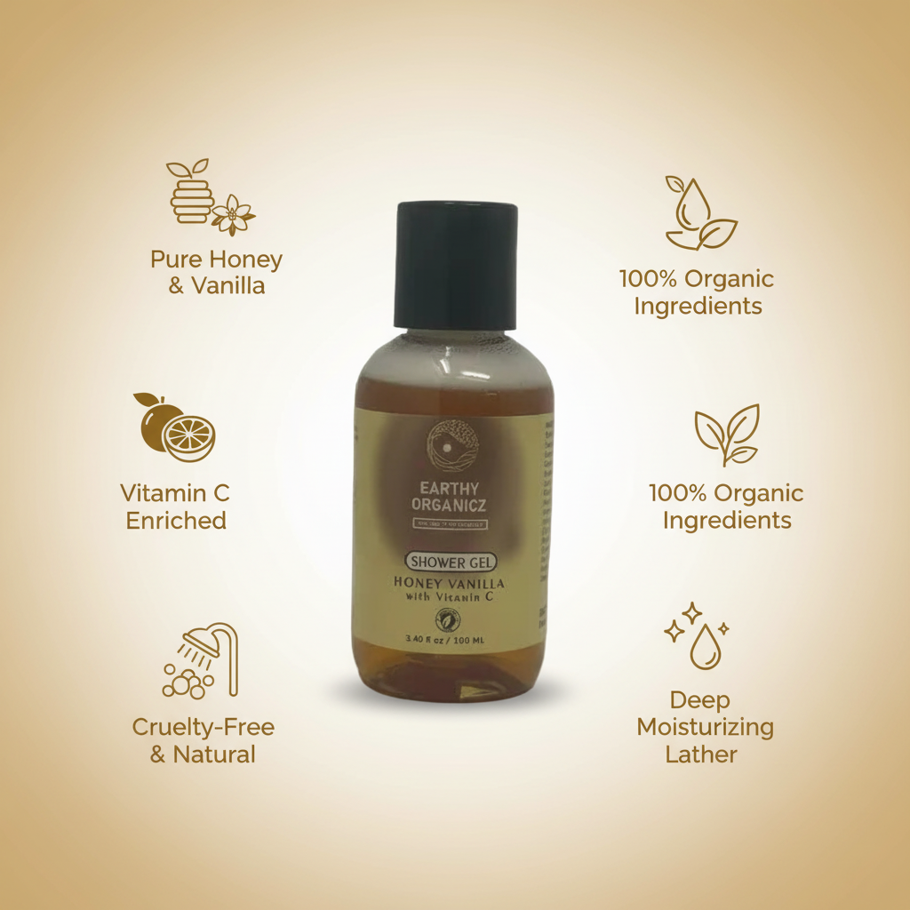Earthy Organicz Honey Vanilla Shower Gel - Travel Size